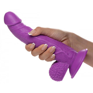 DS-807  7.5 Inch Dildo with Balls - Purple