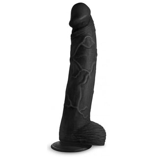 XT-68 Hung Harry 11.75 Inch Dildo with Balls - Black