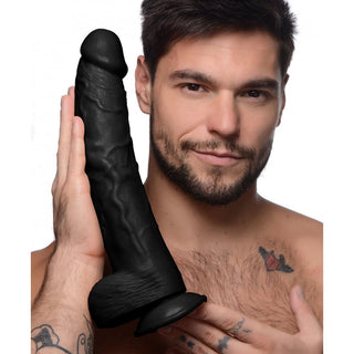 XT-68 Hung Harry 11.75 Inch Dildo with Balls - Black