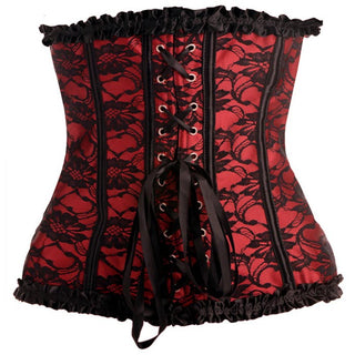 LNC-139 Scarlet Seduction Lace-up Corset and Thong - XL