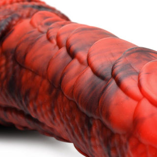 CC-33 Creature Cocks Fire Dragon Scaly Silicone Dildo - Red