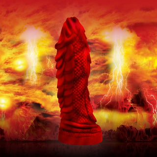 CC-33 Creature Cocks Fire Dragon Scaly Silicone Dildo - Red