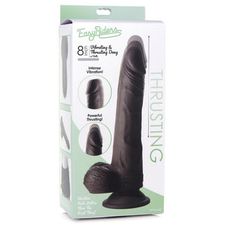 DC-429 Thrusting and Vibrating 8 Inch Dildo - Dark