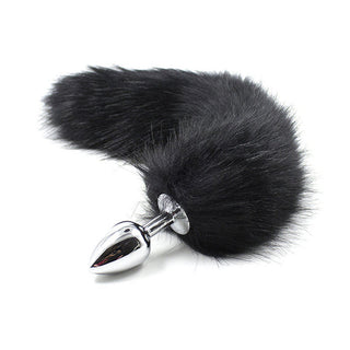 CL-80 ( Fox Tail Anal Plug Black) Colita Negra con Plug Metálico