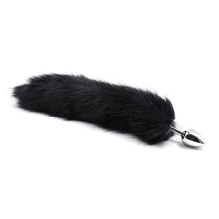 CL-80 ( Fox Tail Anal Plug Black) Colita Negra con Plug Metálico