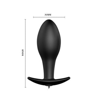 PC-4983 Pretty Love Vibrating Bulb Shaped Butt Plug Black