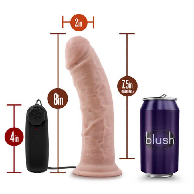 DC-4385 Dr. Skin Dr. Joe 8 Inch Vibrating Cock with Suction Cup Vanilla - Imagen 6