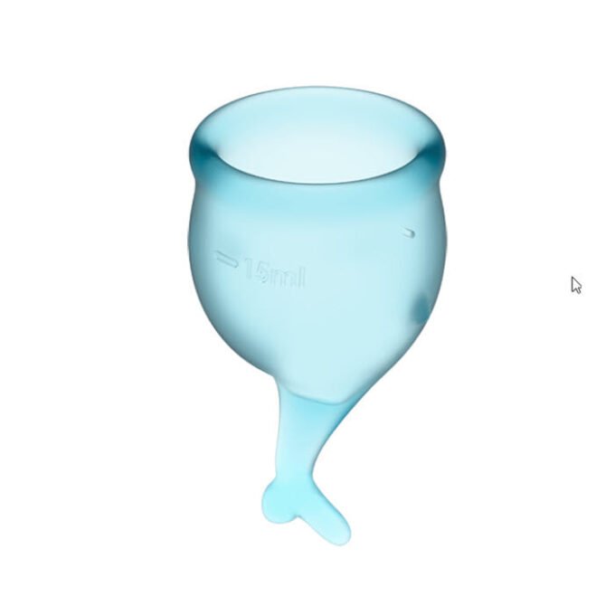 CM-28 Juego de 2 Copas Menstruales Satisfyer Feel Secure Menstrual Cup - Azul Claro - Imagen 5