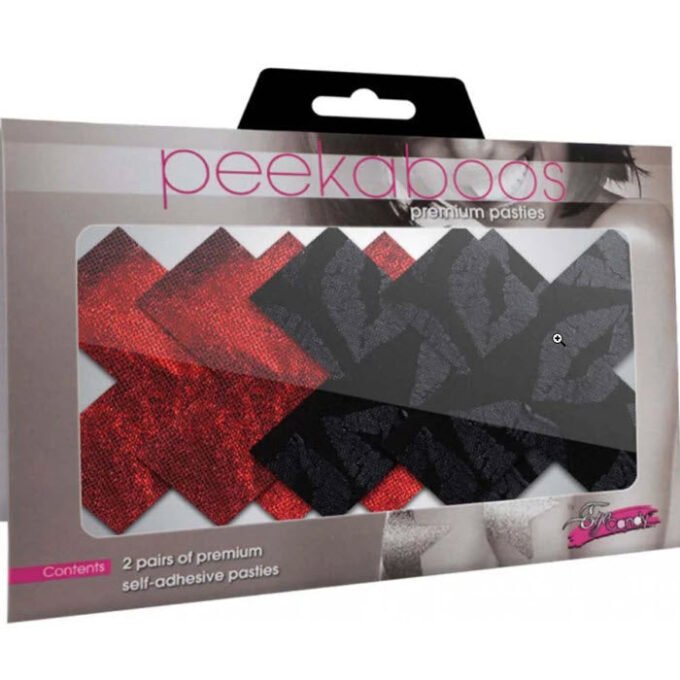 AP-869 Par de pezoneras Stolen Kisses Xs - Red & Black Pack of 2 - Imagen 2