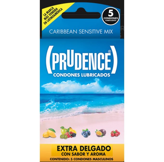 CN-200 Condones Prudence Caribbean, caja con 5 condones