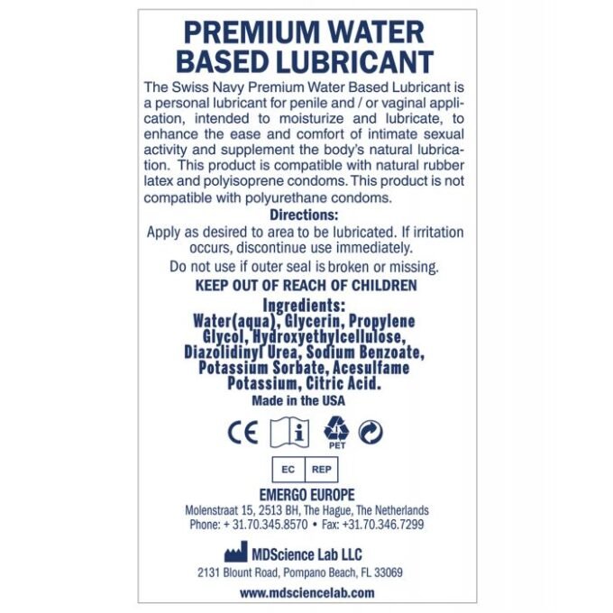 LB-153 Swiss Navy Water Based Lube 1 oz (29.5 ml) - Imagen 2