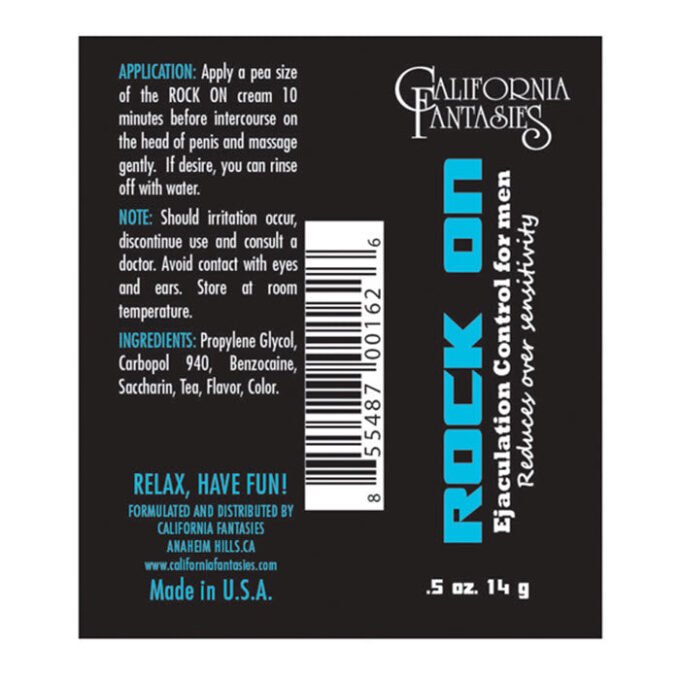 DZ-165 Rock On Ejaculation Control for Men - .05 oz Tube (14g) - Imagen 2