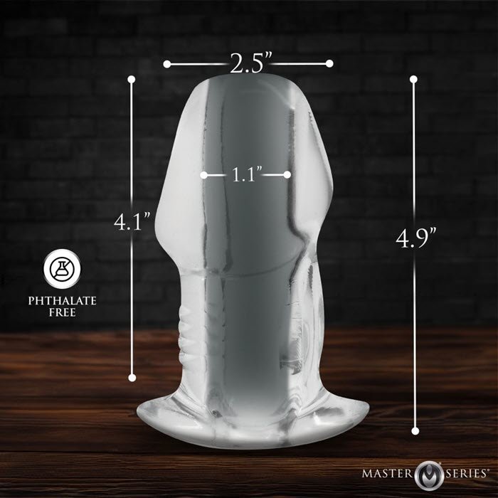 MT-927 Dicked Clear Hollow Anal Plug - Large - Imagen 2