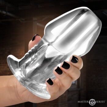 MT-928 Dicked Clear Hollow Anal Plug - X-Large