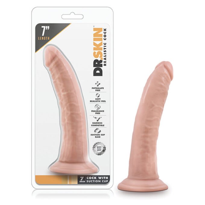 DS-818 Blush Dr. Skin 7" Cock w/Suction Cup - Vanilla