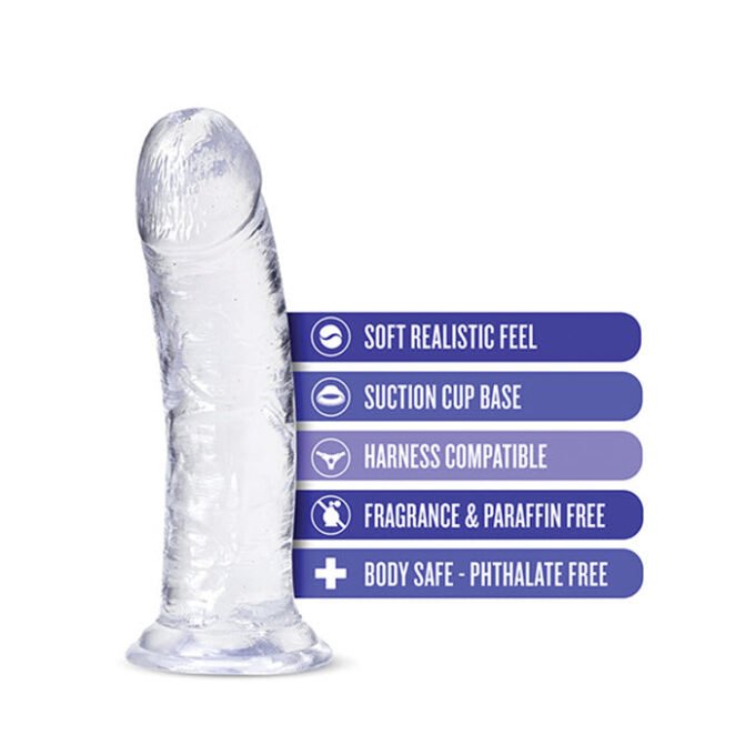 DS-737 Blush B Yours Plus 8" Roar n Ride Dildo - Clear - Imagen 5