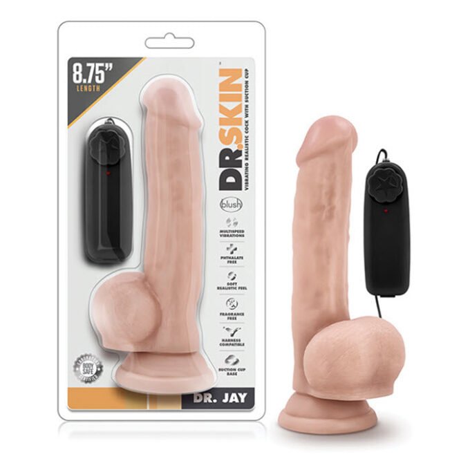 DC-4384 Blush Dr. Skin Dr. Jay 8.75" Cock w/Suction Cup - Vanilla