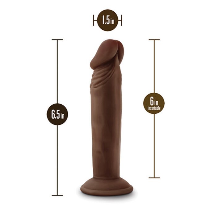 DS-750 Blush Dr. Skin Plus 6" Posable Dildo - Chocolate - Imagen 4
