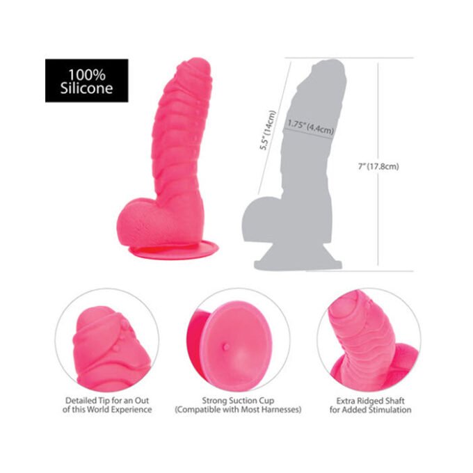 DS-811 Addiction Tom 7" Dildo - Hot Pink - Imagen 4