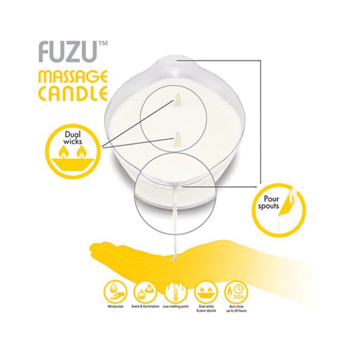 RM-370 Fuzu Massage Candle - 4 oz Fiji Dates & Lemon Peel - Imagen 3