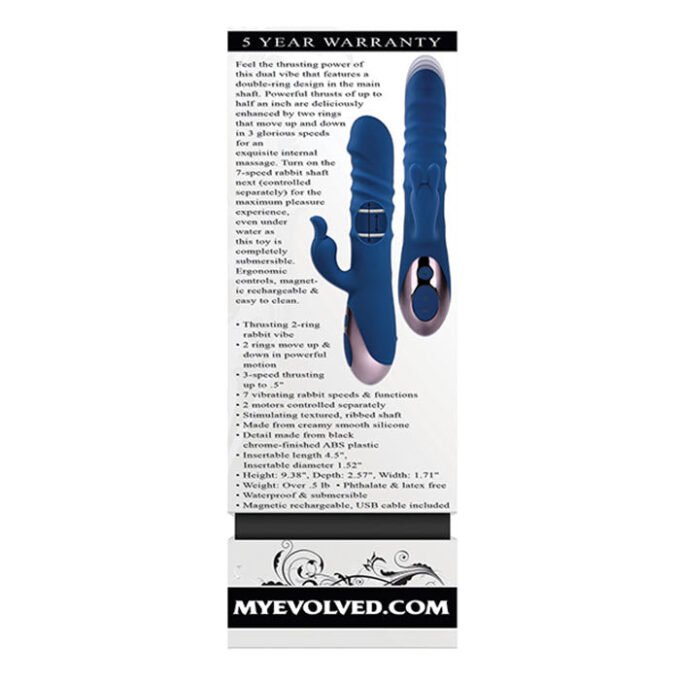 MO-771 Evolved The Ringer Rechargeable Thrusting Rabbit - Blue - Imagen 7