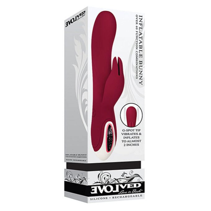 MO-865 Evolved Inflatable Bunny Dual Stim Rechargeable - Burgundy