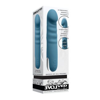 MO-716 Evolved Queen of All Trades Thrusting & Rotating Vibrator - Teal