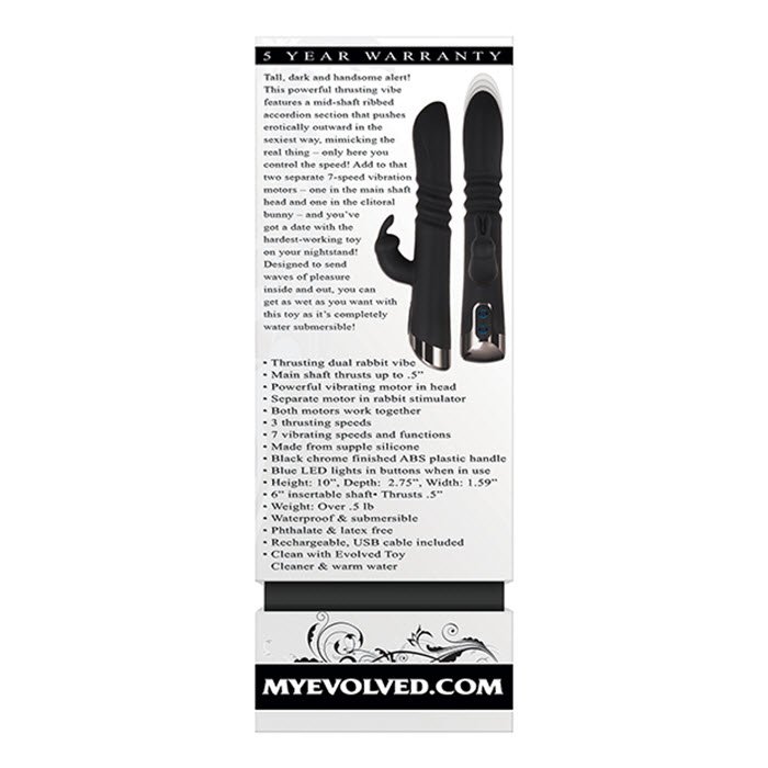 MO-719 Evolved Rapid Rabbit Thrusting Dual Vibe - Black - Imagen 5