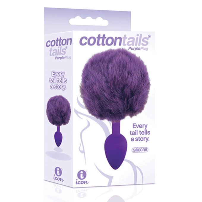 CL-62 The 9's Cottontails Silicone Bunny Tail Butt Plug - Purple