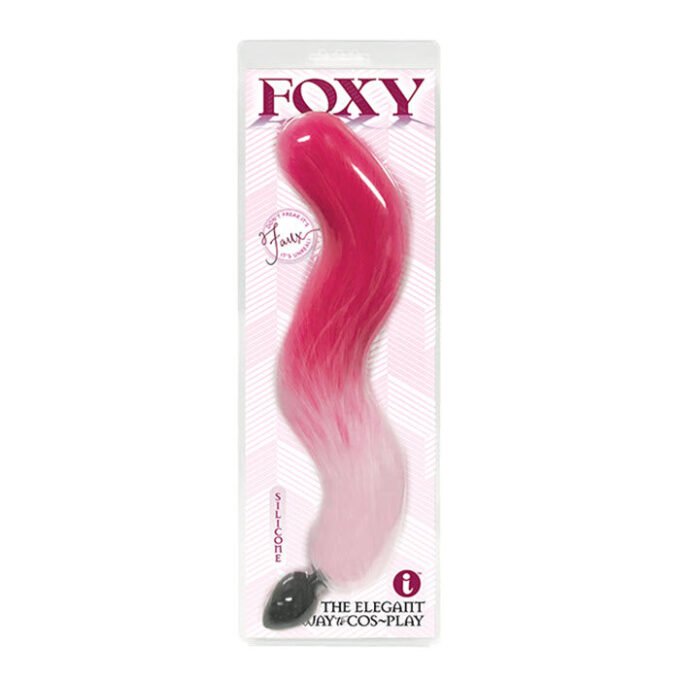 CL-38 Foxy Fox Tail Silicone Butt Plug - Pink Gradient
