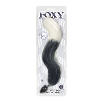CL-40 Foxy Fox Tail Silicone Butt Plug - Silver