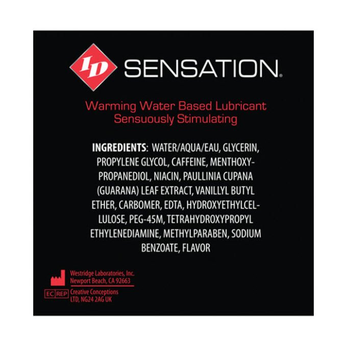 LB-389 ID Sensation Waterbased Warming Lubricant - 12 ml Tube - Imagen 2