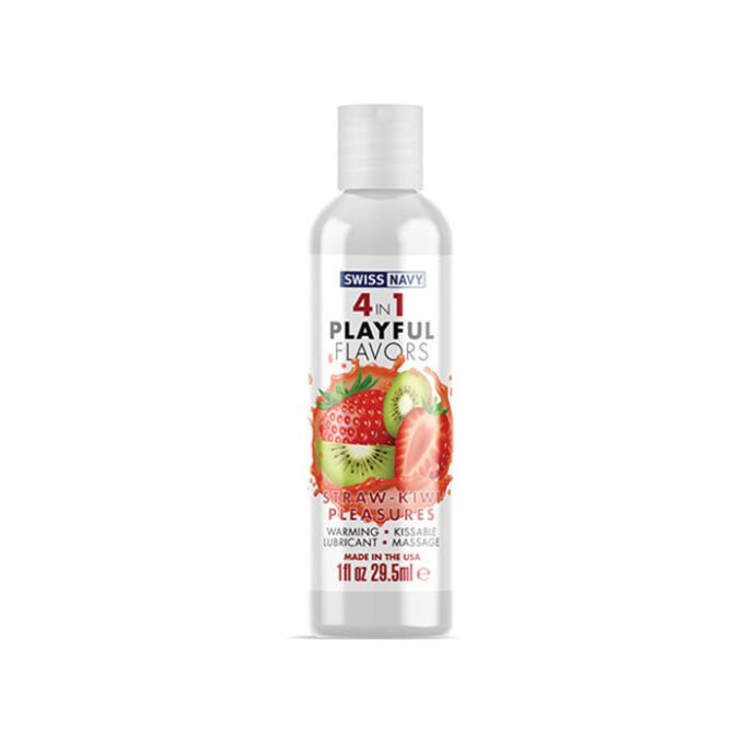 LC-32 Swiss Navy 4 in 1 Playful Flavors Strawberry Kiwi Pleasure - 1 oz