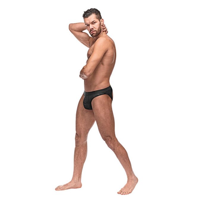 RH-186 Semi Sheer Embossed Swirl Moonshine Black Talla L/XL - Imagen 4