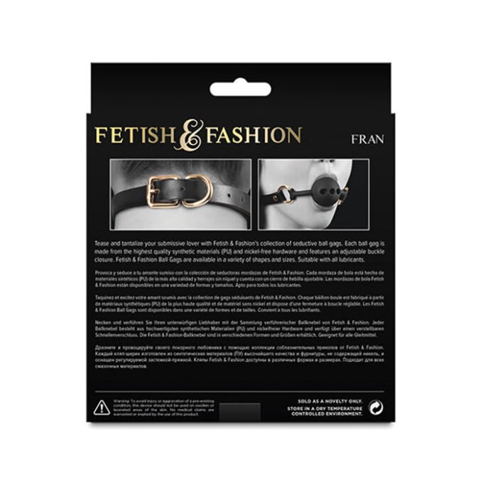BM-88 Fetish & Fashion Fran Ball Gag - Black - Imagen 3