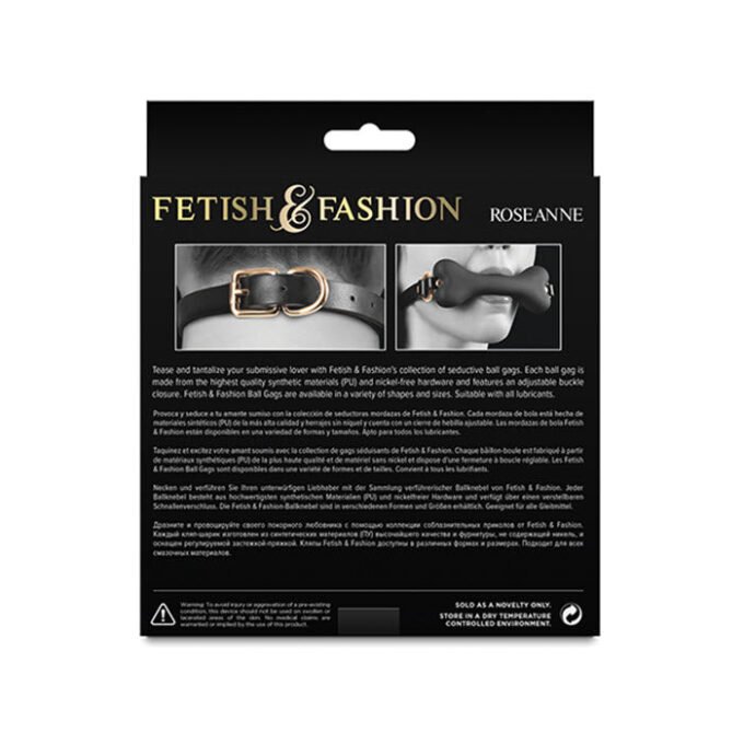 BM-85 Fetish & Fashion Roseanne Ball Gag - Black - Imagen 3