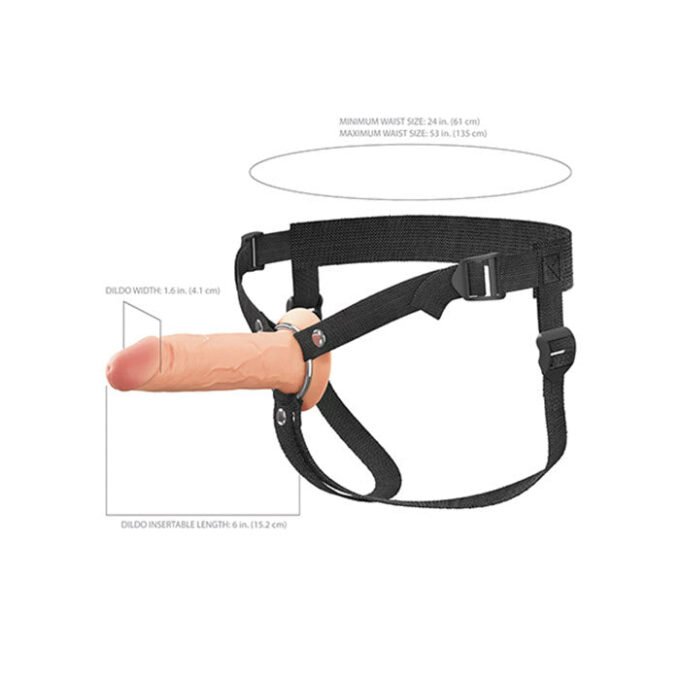 AR-771 Fantasy X-tensions Elite 6" Silicone Hollow Strap-on w/Harness - Light - Imagen 4