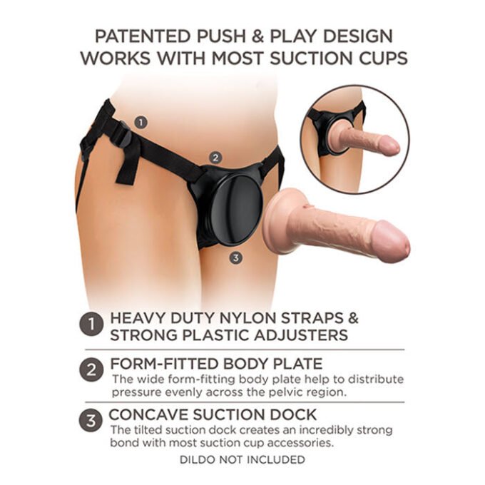 AR-780 King Cock Elite Beginner's Body Dock Strap On Harness - Black - Imagen 2