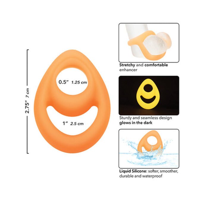 AN-894 Alpha Liquid Silicone Glow in the Dark Teardrop Cock Ring - Imagen 4