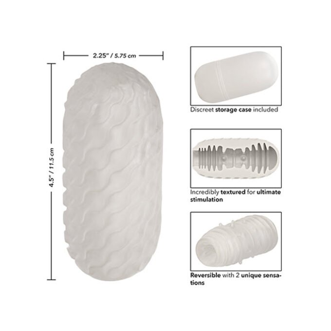 MS-757 Boundless Reversible Ribbed Stroker - White - Imagen 4