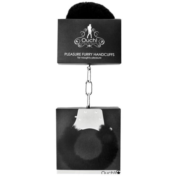 AE-454 Shots Ouch Furry Pleasure Handcuffs - Black