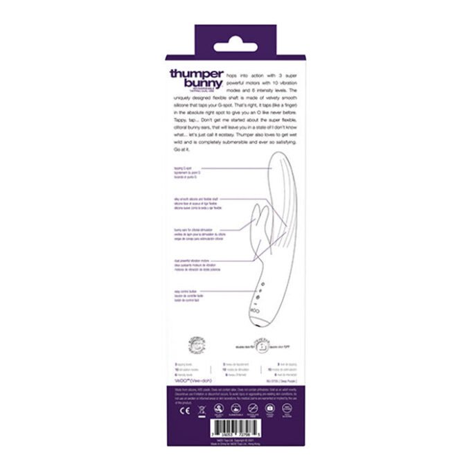 MO-818 VeDo Thumper Bunny Rechargeable Dual Vibe - Deep Purple - Imagen 5