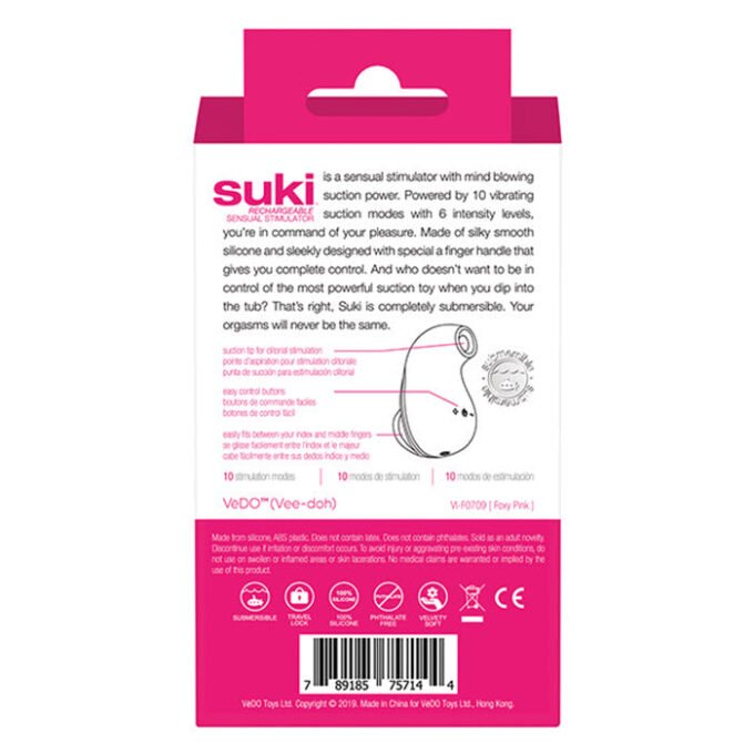 MO-841 VeDO Suki Rechargeable Vibrating Sucker - Foxy Pink - Imagen 6
