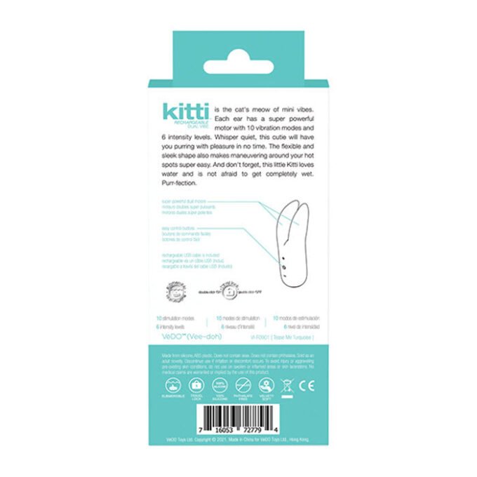 MSE-99 VeDo Kitti Rechargeable Dual Vibe - Tease Me Turquoise - Imagen 5
