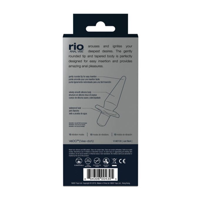 PC-384 VeDO Rio Anal Vibe - Just Black - Imagen 5
