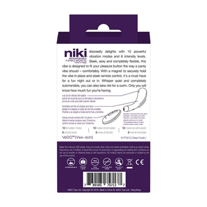 TV-97 VeDO Niki Rechargeable Panty Vibe - Deep Purple - Imagen 5