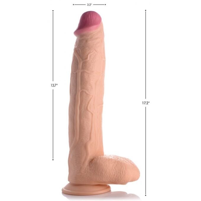 XT-65 Raging Rhino 17 Inch Veiny Dildo - Flesh - Imagen 3