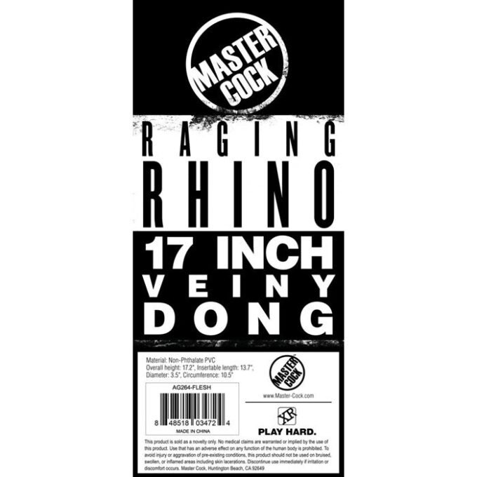 XT-65 Raging Rhino 17 Inch Veiny Dildo - Flesh - Imagen 4