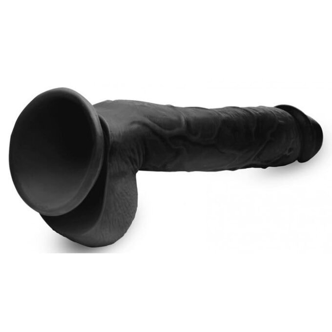 XT-10 Long Logan 10″ Inch Dildo with Balls - Black - Imagen 4