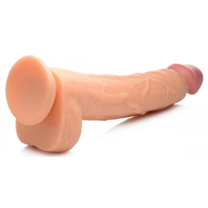 XT-67 Hung Harry 11.75 Inch Dildo with Balls - Light - Imagen 5